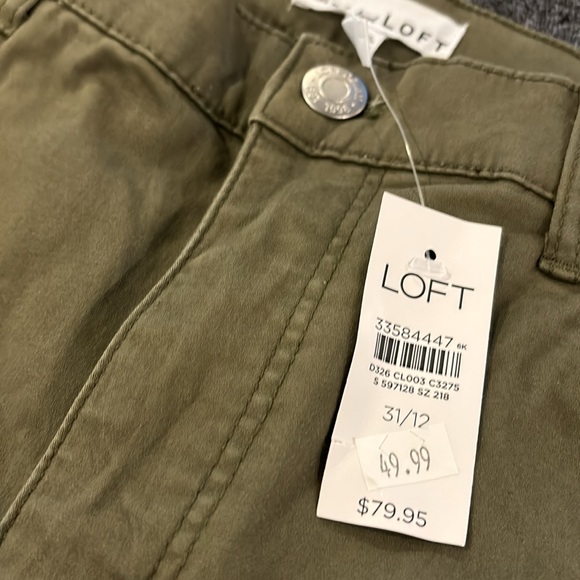 Loft Skinny Mid-Rise Pants in Army Green Khaki NWT 31/12 - Picture 5 of 5